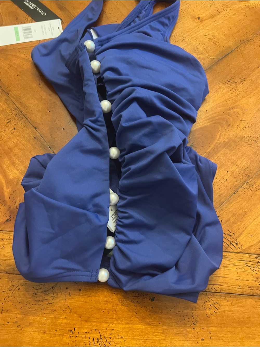 Women’s One-Piece Swimsuit - Royal Blue with White Accent Carmen-Mark Valvo - Picture 5 of 10